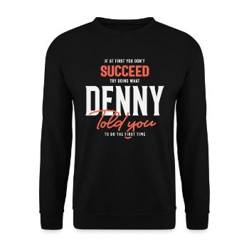 Denny Name Personalized Denny - Unisex Sweatshirt - black - Front - Alina (178cm) & Michal (187cm)