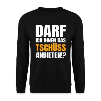 C’est drôle : Puis-je vous offrir l’ironie de l’adieu - Sweat-shirt Unisexe - noir - Devant - Alina (178cm) & Michal (187cm)