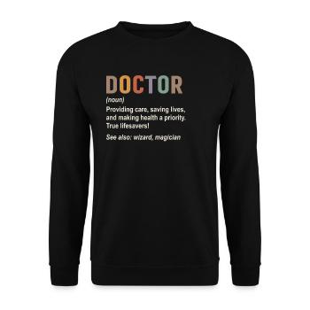 Doctor - Unisex Sweatshirt - black - Front - Alina (178cm) & Michal (187cm)