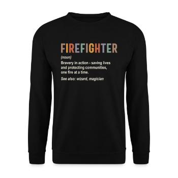 Firefighter - Unisex Sweatshirt - black - Front - Alina (178cm) & Michal (187cm)