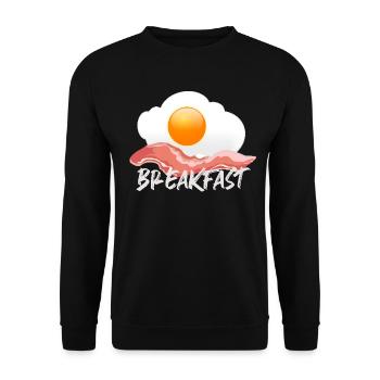 Oeuf au bacon - petit-déjeuner - Sweat-shirt Unisexe - noir - Devant - Alina (178cm) & Michal (187cm)