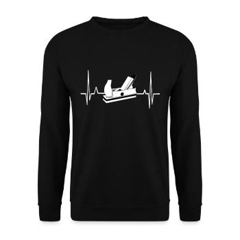Holzbearbeitung - Unisex Pullover - Schwarz - Vorne - Alina (178cm) & Michal (187cm)
