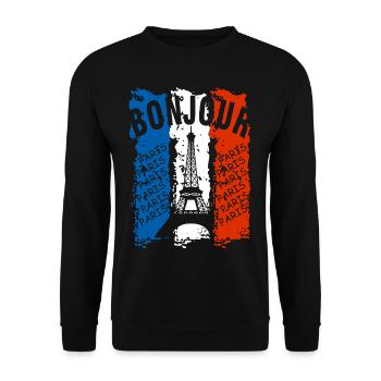 Flagge Frankreichs - Unisex Pullover - Schwarz - Vorne - Alina (178cm) & Michal (187cm)