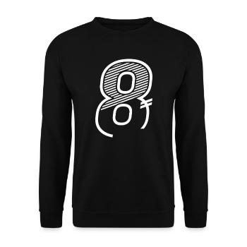 Nummer 8 Sport Trikot 8. Geburtstag - Unisex Pullover - Schwarz - Vorne - Alina (178cm) & Michal (187cm)