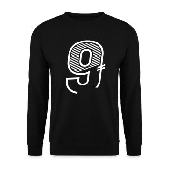 Nummer 9 Sport Trikot 9. Geburtstag - Unisex Pullover - Schwarz - Vorne - Alina (178cm) & Michal (187cm)