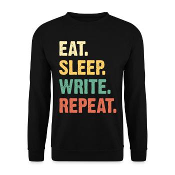 Eat Sleep Write Repeat - Unisex Sweatshirt - black - Front - Alina (178cm) & Michal (187cm)