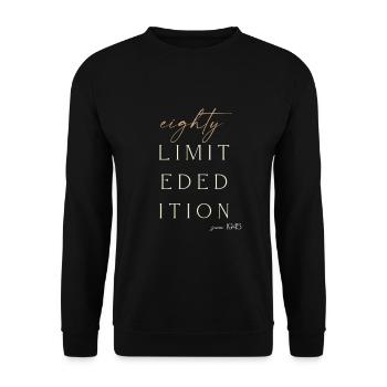 80. Geburtstag limited edition since 1945 Geschenk - Unisex Pullover - Schwarz - Vorne - Alina (178cm) & Michal (187cm)