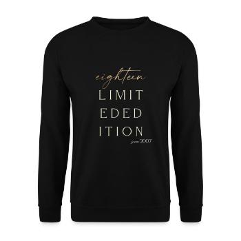 18. Geburtstag limited edition since 2007 Geschenk - Unisex Pullover - Schwarz - Vorne - Alina (178cm) & Michal (187cm)