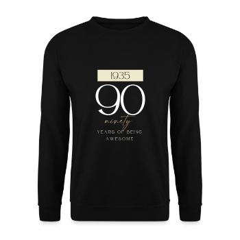 90th birthday years of being awesome 1935 gift - Unisex Sweatshirt - black - Front - Alina (178cm) & Michal (187cm)
