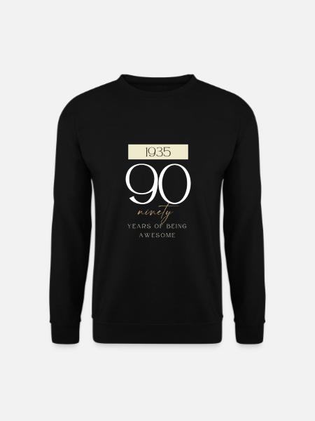 90 Geburtstag years of being awesome 1935 Geschenk - Unisex Pullover - Schwarz