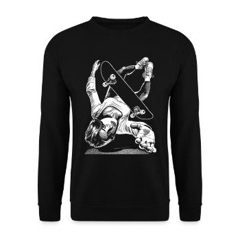 Skater Crash Shirt – Fallen und Aufstehen - Unisex Pullover - Schwarz - Vorne - Alina (178cm) & Michal (187cm)