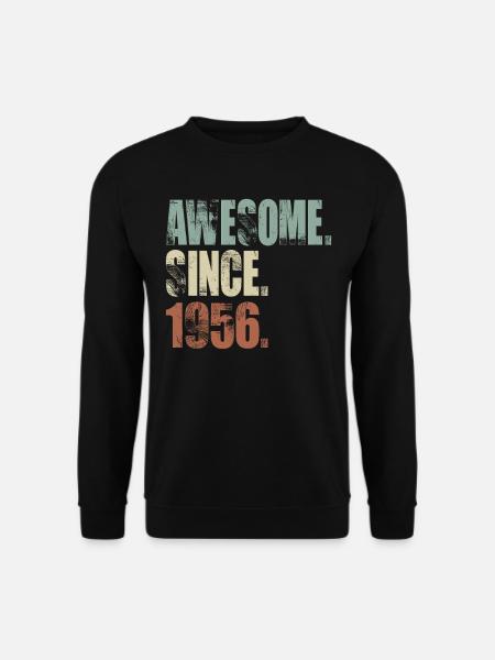 Awesome Since 1956 Birthday Retro - Unisex Sweatshirt - black