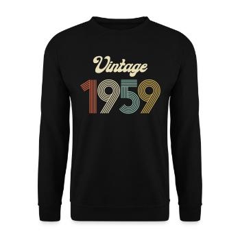 Vintage 1959 - 66 Birthday Men Women Retro - Unisex Sweatshirt - black - Front - Alina (178cm) & Michal (187cm)