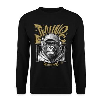 Chemise Techno Monkey – Party Instinct Awakened - Sweat-shirt Unisexe - noir - Devant - Alina (178cm) & Michal (187cm)
