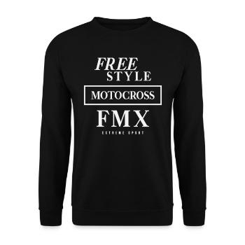 Extreme Sport Freestyle Motocross FMX - Unisex Sweatshirt - black - Front - Alina (178cm) & Michal (187cm)