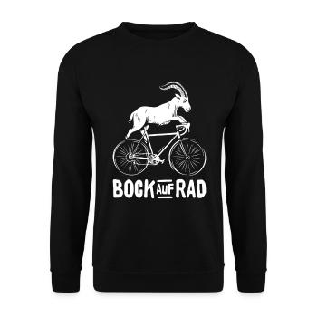 BOCK AUF RAD RADFAHRER RADSPORT RENNRAD FAHRRAD - Unisex Pullover - Schwarz - Vorne - Alina (178cm) & Michal (187cm)