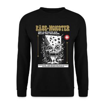Schweizer Kult Shirt: Wahnsinn & Heimat - Unisex Pullover - Schwarz - Vorne - Alina (178cm) & Michal (187cm)