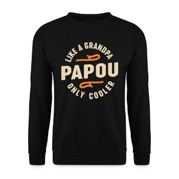 Papou comme une glacière pour grand-père seulement - Sweat-shirt Unisexe - noir - Devant - Alina (178cm) & Michal (187cm)