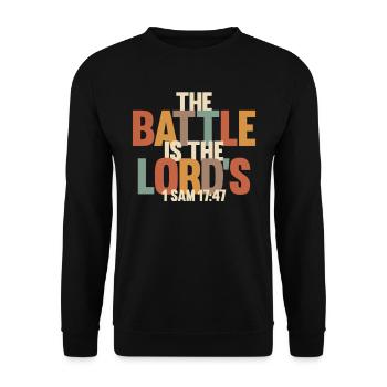 The Battle Is the Lord’s - 1 Samuel 17:47 - Unisex Sweatshirt - black - Front - Alina (178cm) & Michal (187cm)