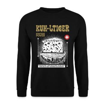T-shirt suisse : Fierté du fromage et de la vache - Sweat-shirt Unisexe - noir - Devant - Alina (178cm) & Michal (187cm)