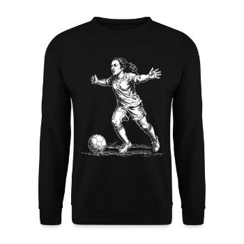Maillot de foot féminin : Rester sur le ballon avec l’amour des fans - Sweat-shirt Unisexe - noir - Devant - Alina (178cm) & Michal (187cm)
