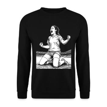 Footballer's shirt: midfielder with a view - Unisex Sweatshirt - black - Front - Alina (178cm) & Michal (187cm)