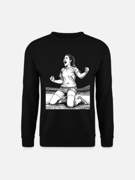 Fussballerin-Shirt: Mittelfeldspielerin mit Blick - Unisex Pullover - Schwarz