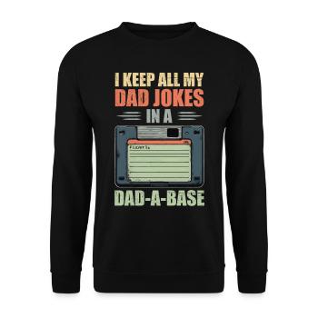 Lustige Papa-Witze im Dad-a-Base-Vintage-Vatertag - Unisex Pullover - Schwarz - Vorne - Alina (178cm) & Michal (187cm)