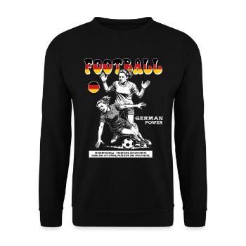 Germany Fußballspielerin Shirt: Foul mit Ansage - Unisex Pullover - Schwarz - Vorne - Alina (178cm) & Michal (187cm)