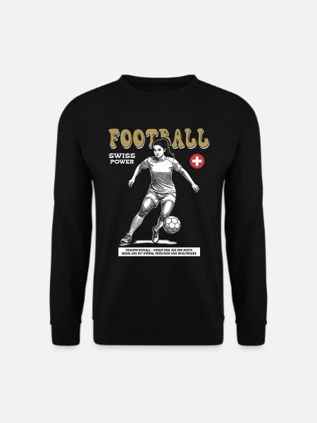 Schweizer Frauenfußball Shirt: Stolz am Ball - Unisex Pullover - Schwarz