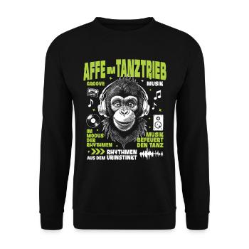 Jungle Bass T-Shirt – Young Chimpanzee Groove - Sweat-shirt Unisexe - noir - Devant - Alina (178cm) & Michal (187cm)