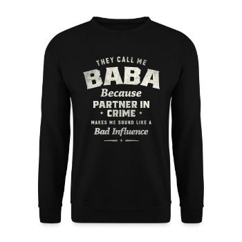 05 partner baba - Unisex Sweatshirt - black - Front - Alina (178cm) & Michal (187cm)