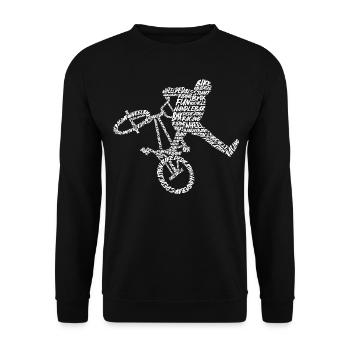 BMX Vélo Stunt Typographie Vélo Homme BMX - Sweat-shirt Unisexe - noir - Devant - Alina (178cm) & Michal (187cm)