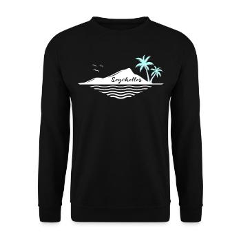 Seychelles Palmiers Île Sea Dream Vacances Souvenir - Sweat-shirt Unisexe - noir - Devant - Alina (178cm) & Michal (187cm)