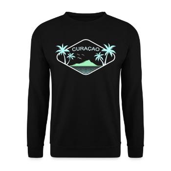 Curacao Caribbean Island Palm Beach Vacation Souvenir - Unisex Sweatshirt - black - Front - Alina (178cm) & Michal (187cm)
