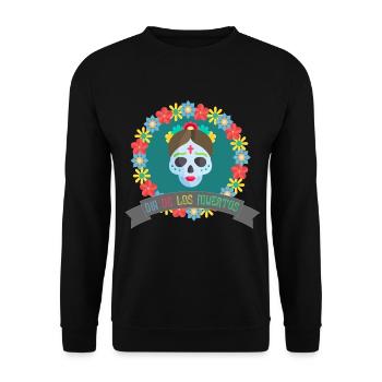 Dia de los muertos Sugar Skull Catrina - Sweat-shirt Unisexe - noir - Devant - Alina (178cm) & Michal (187cm)