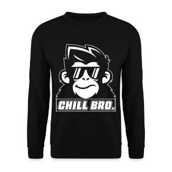 Chill Bro - Cooler Affe mit Sonnebrille Geschenkid - Unisex Pullover - Schwarz - Vorne - Alina (178cm) & Michal (187cm)