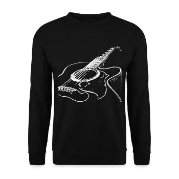 Akustische Gitarre - Musik Liebhaber - Unisex Pullover - Schwarz - Vorne - Alina (178cm) & Michal (187cm)