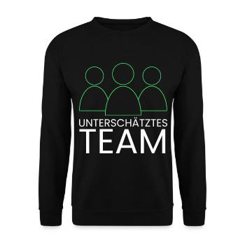 unterschätztes Team - Unisex Pullover - Schwarz - Vorne - Alina (178cm) & Michal (187cm)