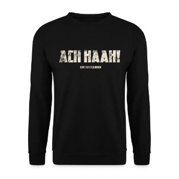 Ach Haah! Original Vogtländisch - Unisex Pullover - Schwarz - Vorne - Alina (178cm) & Michal (187cm)