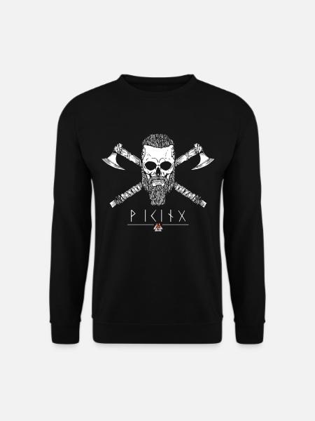 Viking - Skull Runen - Unisex Pullover - Schwarz