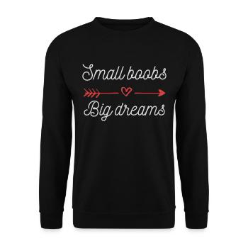 Kleine Titten große Träume - Unisex Pullover - Schwarz - Vorne - Alina (178cm) & Michal (187cm)