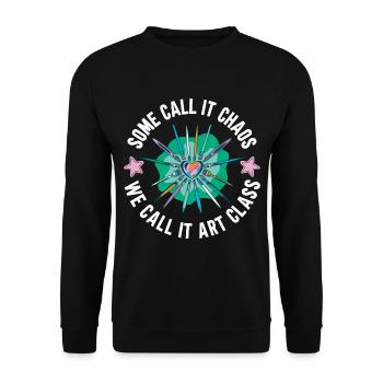 Art Teacher Funny Saying Art Course Art Class - Unisex Sweatshirt - black - Front - Alina (178cm) & Michal (187cm)