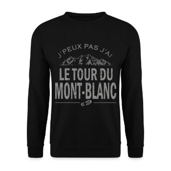 J'peux pas j'ai le tour mont-blanc sport randonnée - Sweat-shirt Unisexe - noir - Devant - Alina (178cm) & Michal (187cm)