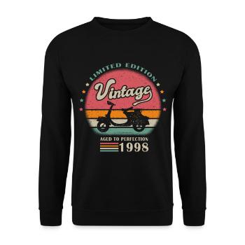 vintage scooter 1998 birthday gift 23 years - Unisex Sweatshirt - black - Front - Alina (178cm) & Michal (187cm)
