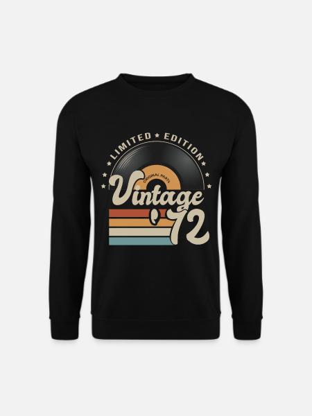 vintage Vinyl 1972 Geburtstagsgeschenk 51 Jahre - Unisex Pullover - Schwarz