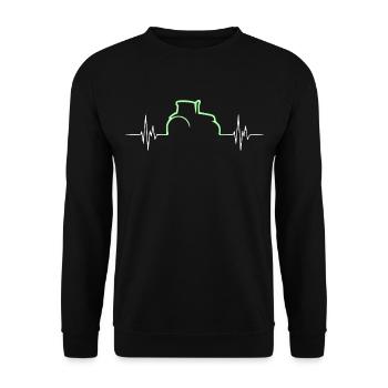 Heartbeat - Tractor - Agriculture - Farmer - Unisex Sweatshirt - black - Front - Alina (178cm) & Michal (187cm)