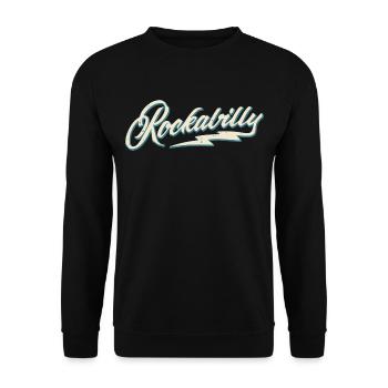 Rockabilly - 50s Retro - 1950er Jahre Rock n Roll - Unisex Pullover - Schwarz - Vorne - Alina (178cm) & Michal (187cm)