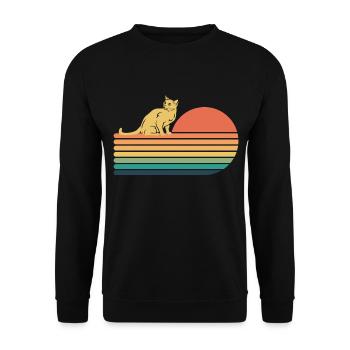 Chat Bleu Russe Rétro Vintage - Sweat-shirt Unisexe - noir - Devant - Alina (178cm) & Michal (187cm)