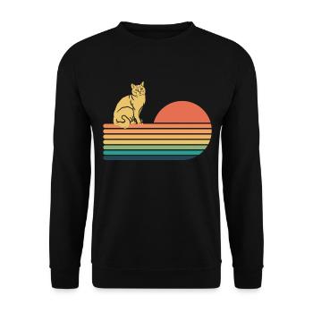 Burmilla Cat Rétro Vintage - Sweat-shirt Unisexe - noir - Devant - Alina (178cm) & Michal (187cm)